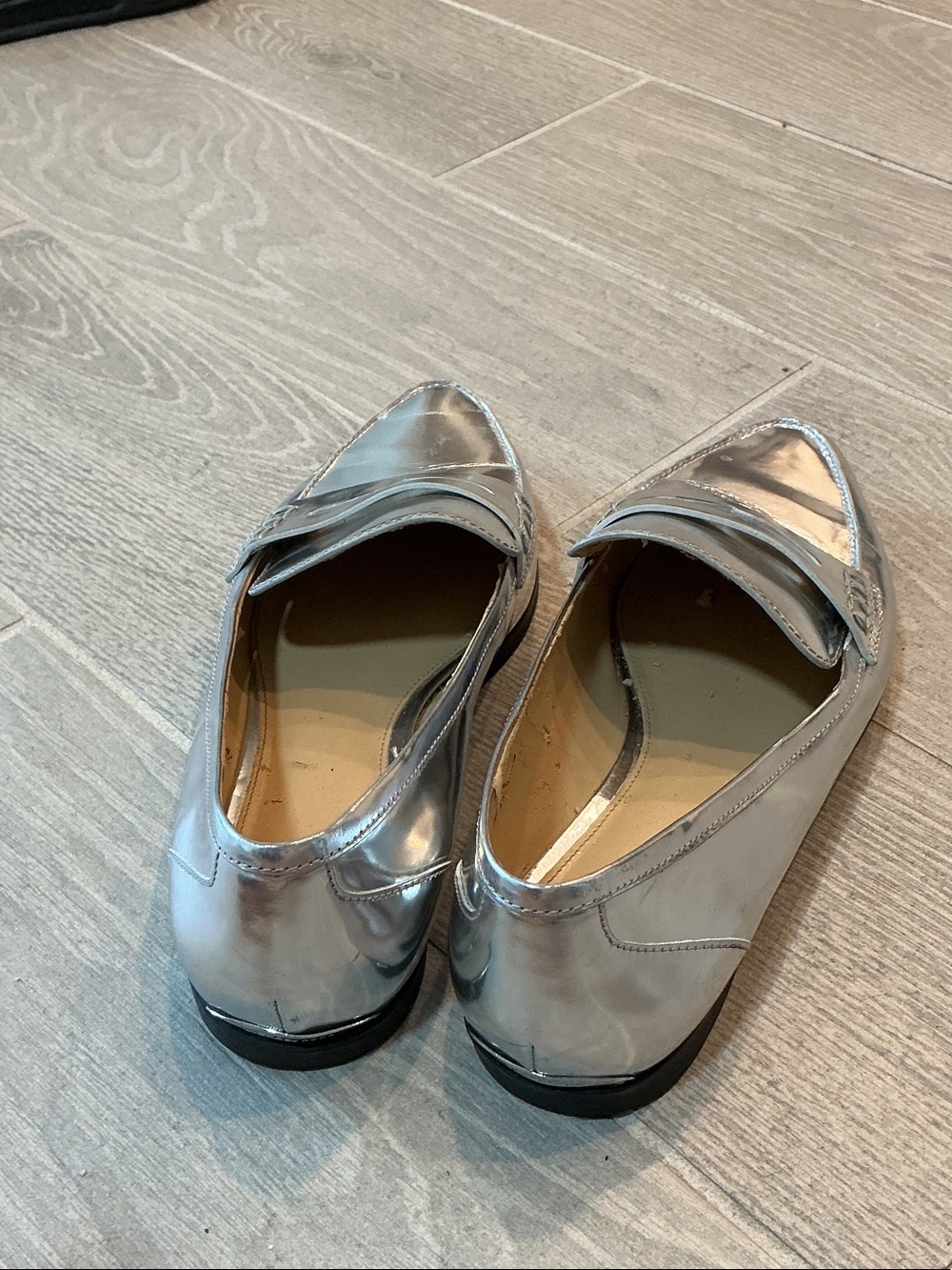 Michael Kors Metallic Silver Women’s Penny Loafers Sz 10M EU41 - Picture 3 of 8